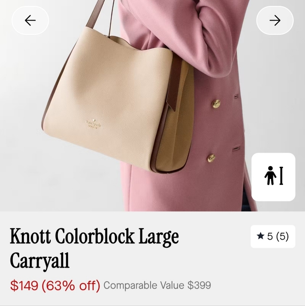 Kate Spade Knott Colorblock Shoulder Bag in Cream and Tan